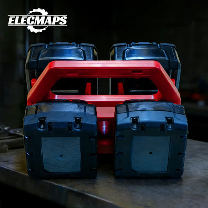 Portable Battery Storage Rack, Suitable for M.18 Batteries. Features a Sturdy Construction, Is Temperature and Weather Resistant, and Is Ideal for Use in Garages and Workshops.