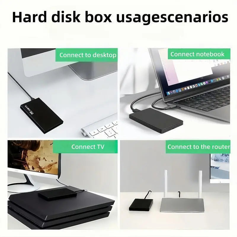 4TB Portable External Hard Drive Compact Lightweight with Large Storage Capacity Supports USB 3.0 Interface for Laptops PS4 & More Devices