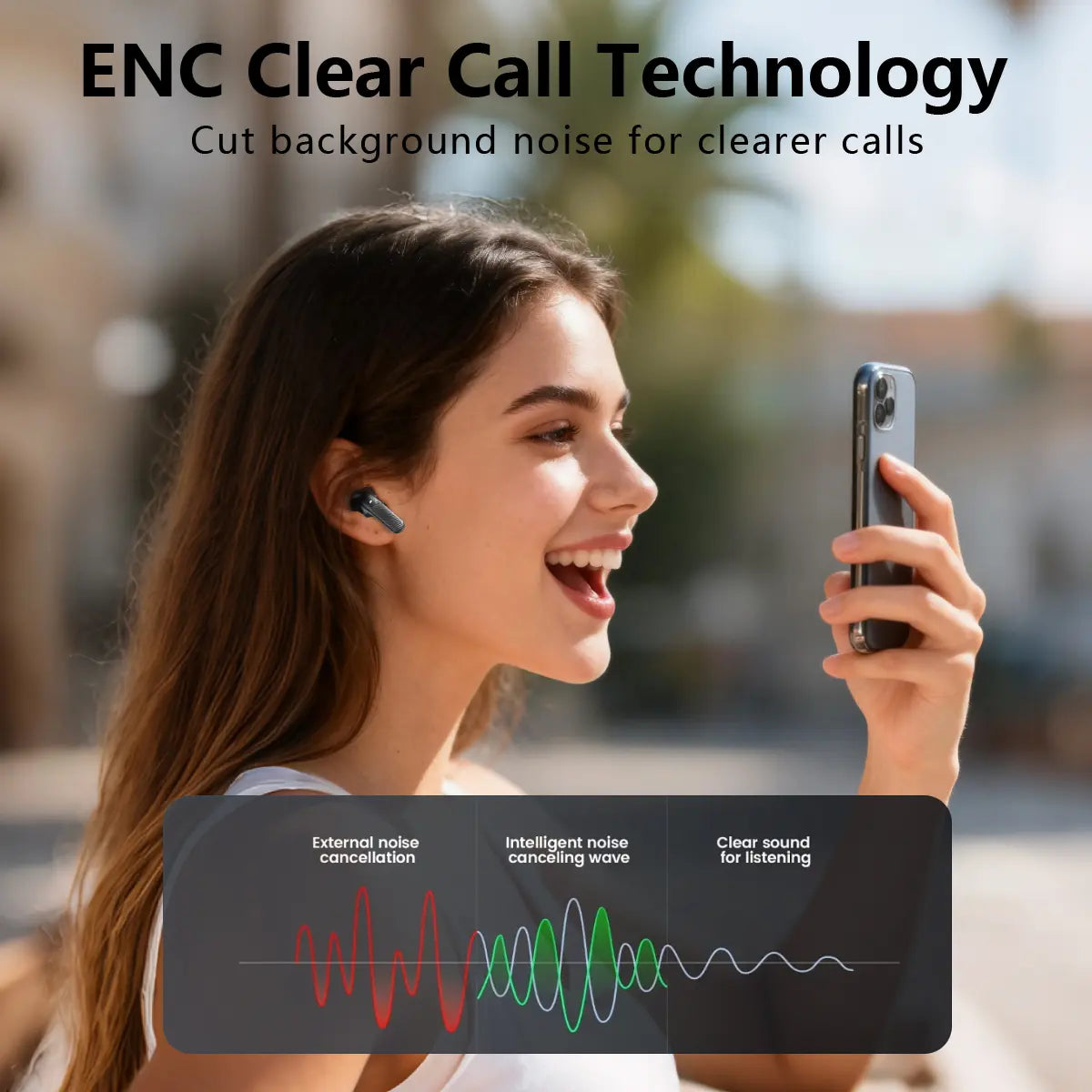 Voprene V73 Hifi Deep Bass Wireless Earbuds with Active Noise Cancellation 140H Playtime ENC Clear Calls Bluetooth 5.4 Immersive ANC & 10 Minute Quick Charge - Charging