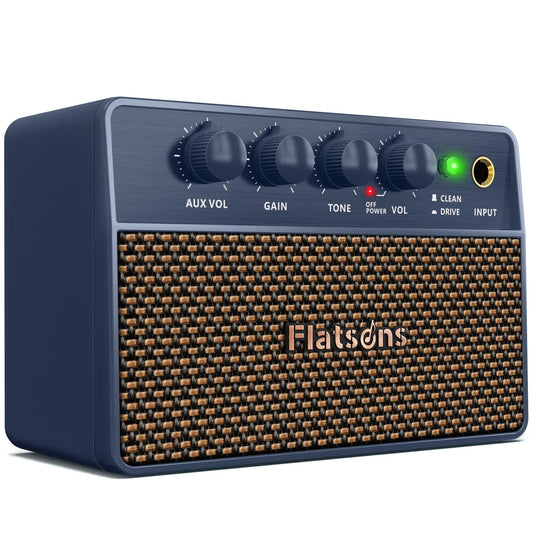 FBA-10 Guitar Amplifier, Drive/Clean Tone Electric Guitars Amp, 10W Mini Portable Amp with Type-C Rechargeable Battery 6H Work,Drive/Clean Tone Electric Guitars Amp, Wireless Vintage Guitar Speaker for Practice Travel