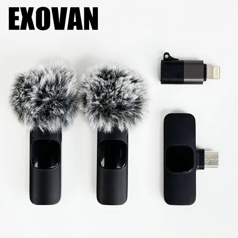 Wireless Mini Microphone for Iphone/Smartphone, 2 Mini Lapel Microphones with Clearer Audio for Video Recording, Interview, Vlog，Noise Reduction Device Noise Cancellation Stereo Wireless Vlogging Tools Handheld High Quality Audio