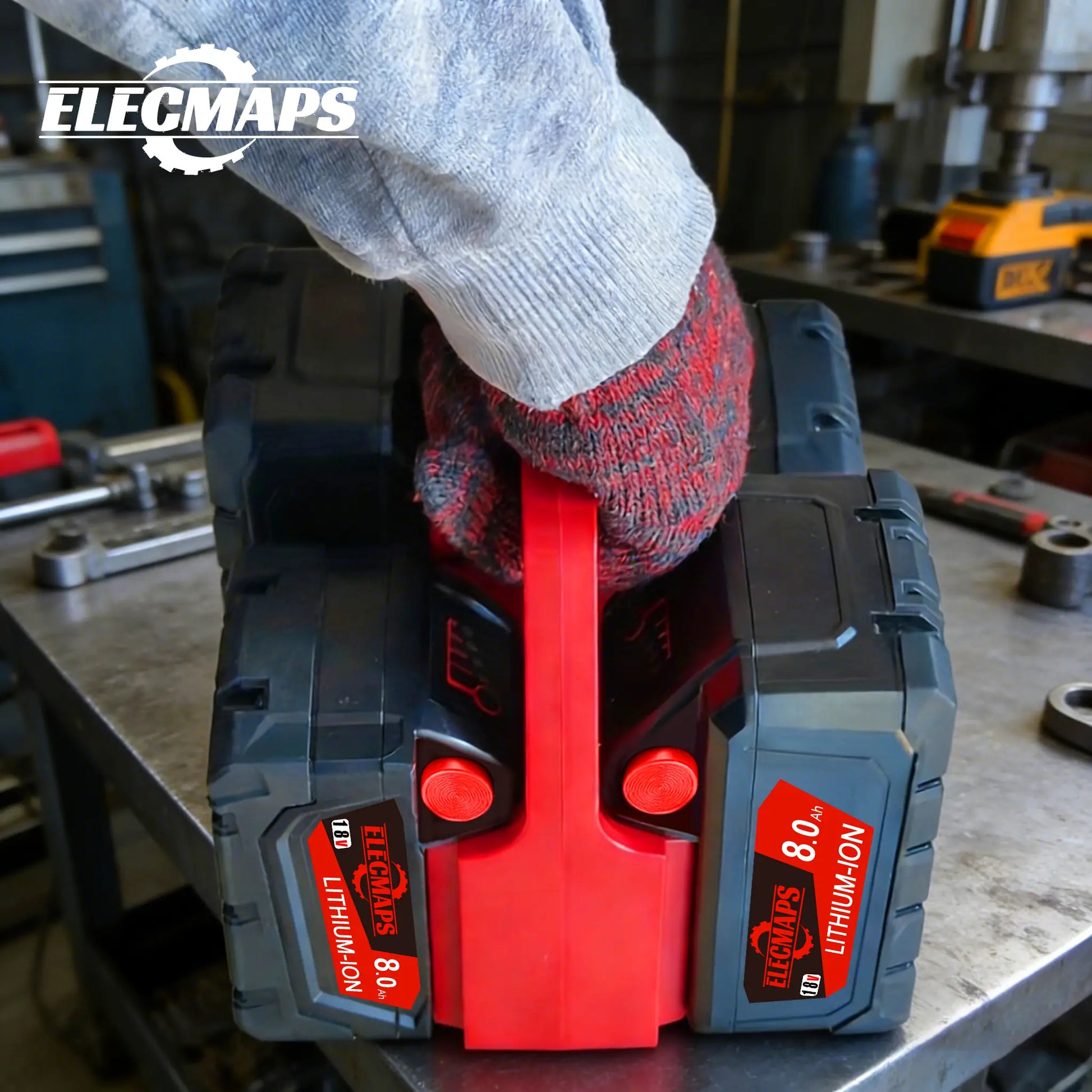 Portable Battery Storage Rack, Suitable for M.18 Batteries. Features a Sturdy Construction, Is Temperature and Weather Resistant, and Is Ideal for Use in Garages and Workshops.