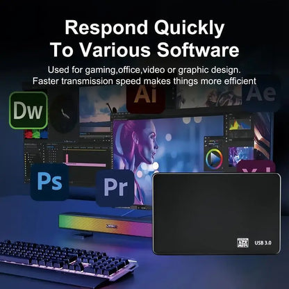 4TB Portable External Hard Drive Compact Lightweight with Large Storage Capacity Supports USB 3.0 Interface for Laptops PS4 & More Devices