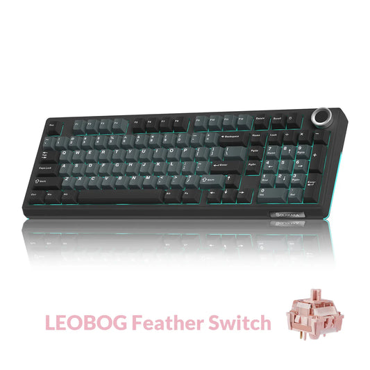 SOLAKAKA KI99 Pro Silent Wireless Mechanical Keyboard Feather Switch Hot Swappable RGB Backlit Gasket Structure Tri-Mode Gaming Keyboards Blackblue
