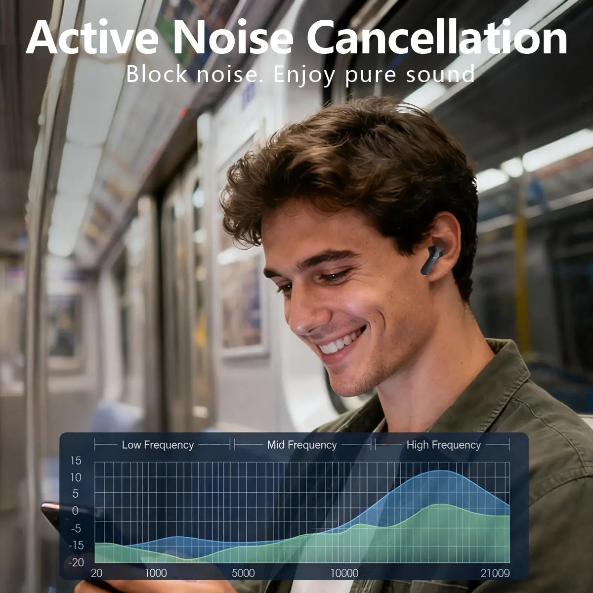 Voprene V73 Hifi Deep Bass Wireless Earbuds with Active Noise Cancellation 140H Playtime ENC Clear Calls Bluetooth 5.4 Immersive ANC & 10 Minute Quick Charge - Charging