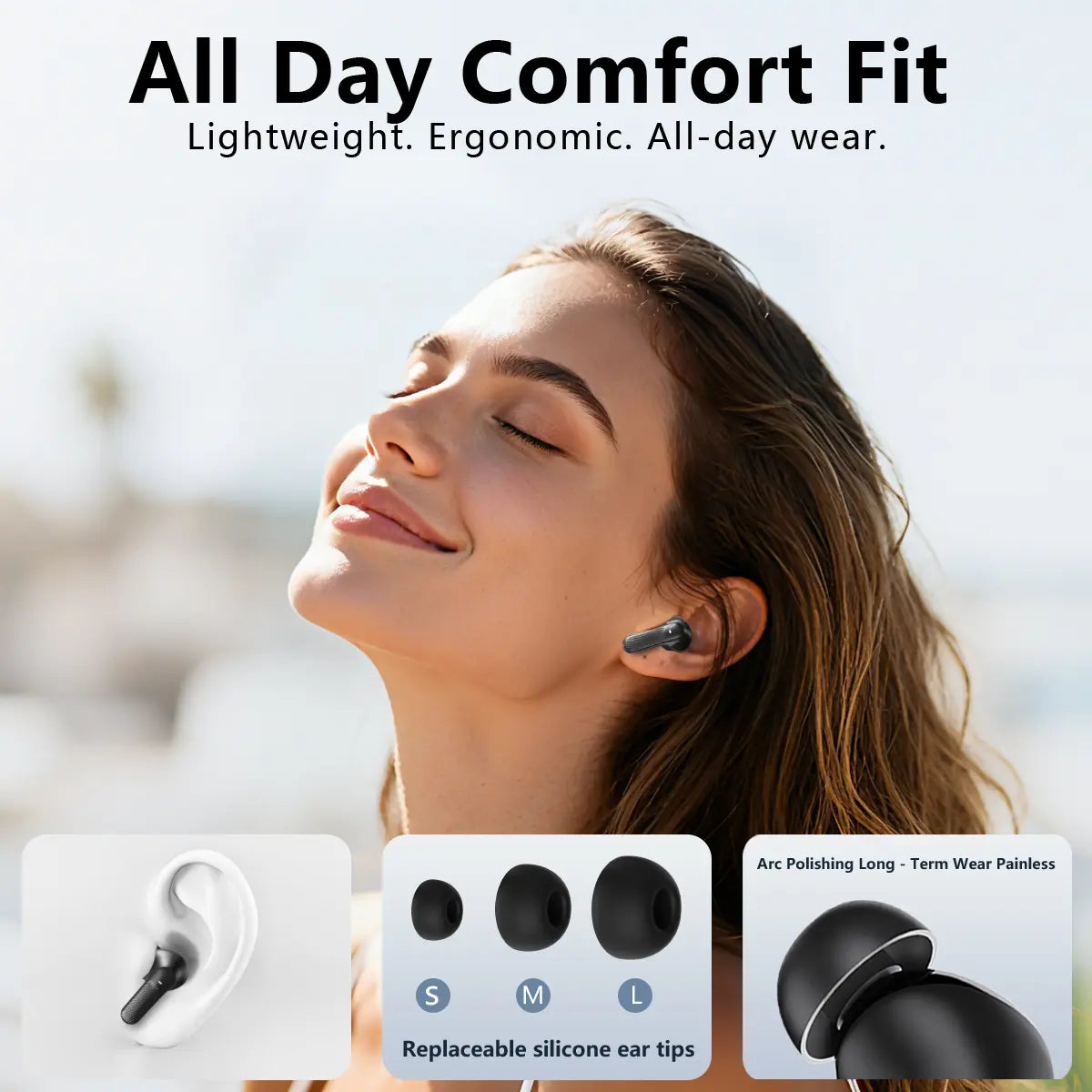 Voprene V73 Hifi Deep Bass Wireless Earbuds with Active Noise Cancellation 140H Playtime ENC Clear Calls Bluetooth 5.4 Immersive ANC & 10 Minute Quick Charge - Charging