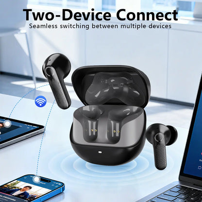 Voprene V73 Hifi Deep Bass Wireless Earbuds with Active Noise Cancellation 140H Playtime ENC Clear Calls Bluetooth 5.4 Immersive ANC & 10 Minute Quick Charge - Charging